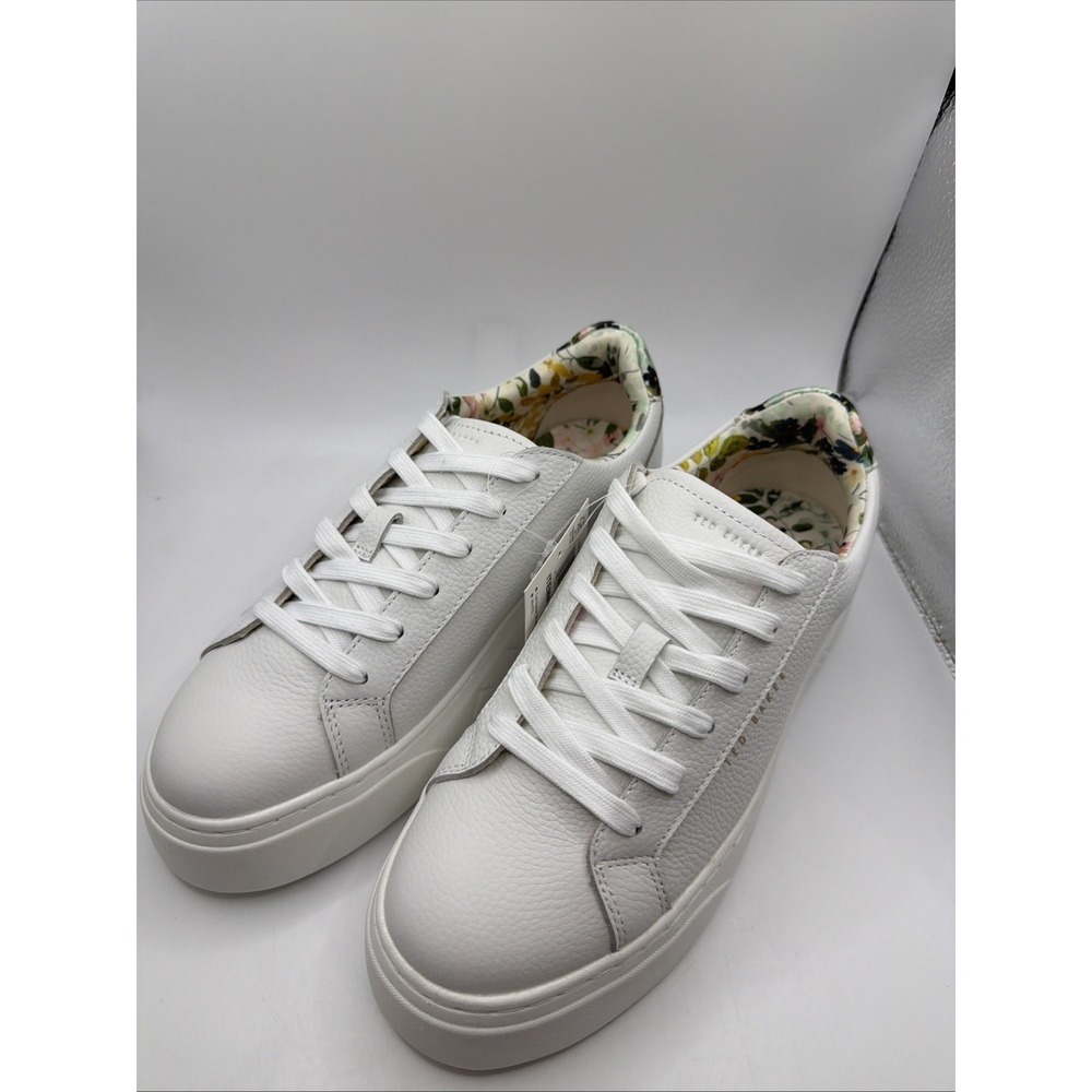 Ted Baker "Adison Floral" Women's Genuine Leather Platform Sneaker Size 8